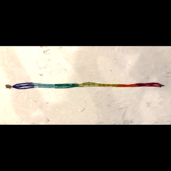 Vintage Philippe Audibert Necklace, Rainbow 17” - Picture 6 of 8